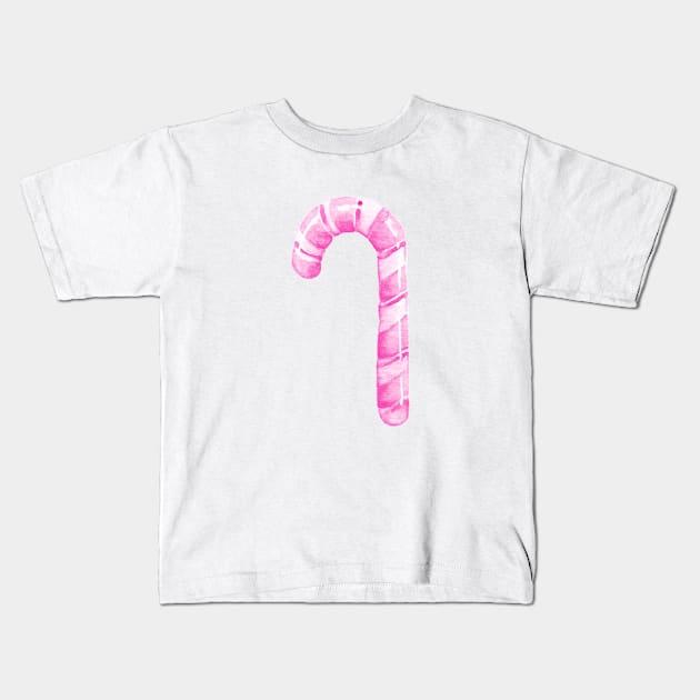 pink candy cane Kids T-Shirt by shoko